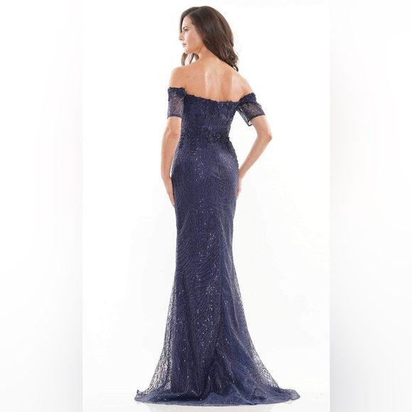 [rina dimontella] formal sweetheart embellished column gown blue - Picture 2 of 16